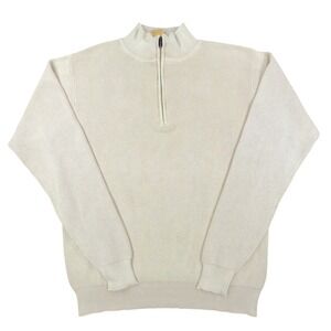 F/X Fusion Quarter Zip Sweater Mens Medium Putty Cotton Sandwash NWT C692
